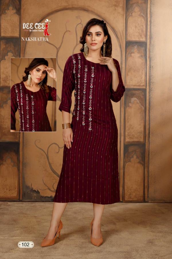 DeeCee Nakshatra Rayon Hand Wrok Designer Kurti collection